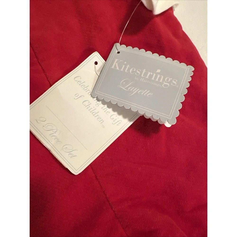 Kitestrings By Hartstrings Baby Boys 2-Pc Jon Jon Xmas Romper Red Velvet 0-3 Mos